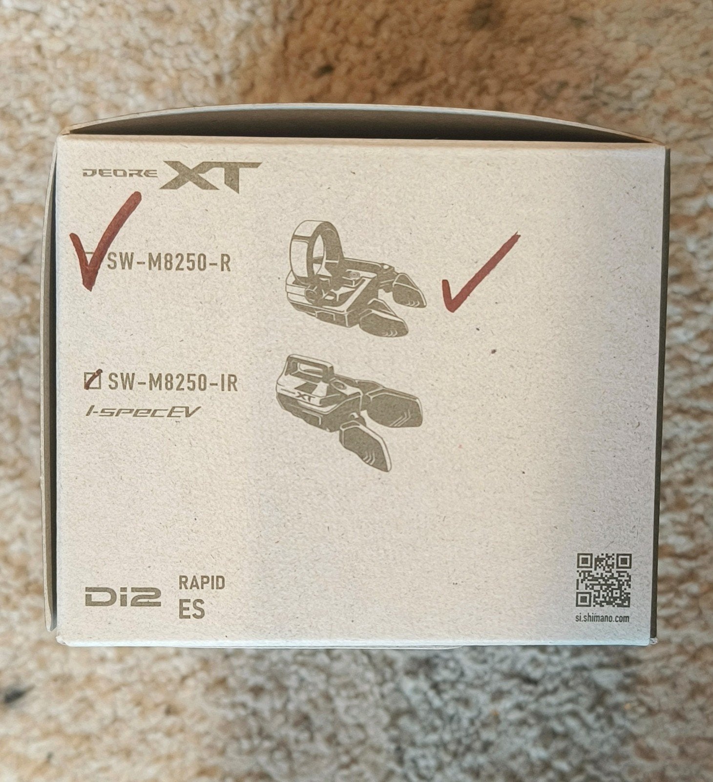 Manette de vitesses Shimano XT Di2 SW-M8250-R, Enlèvement ou Envoi, Neuf, Shimano
