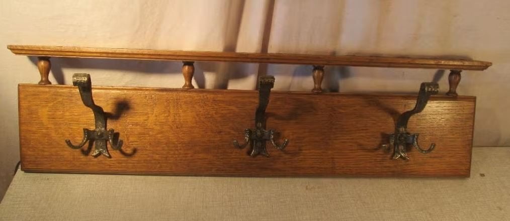 Leuke Retro Houten wandkapstok - 76x22, Ophalen of Verzenden, Zo goed als nieuw, Hout, Wandkapstok