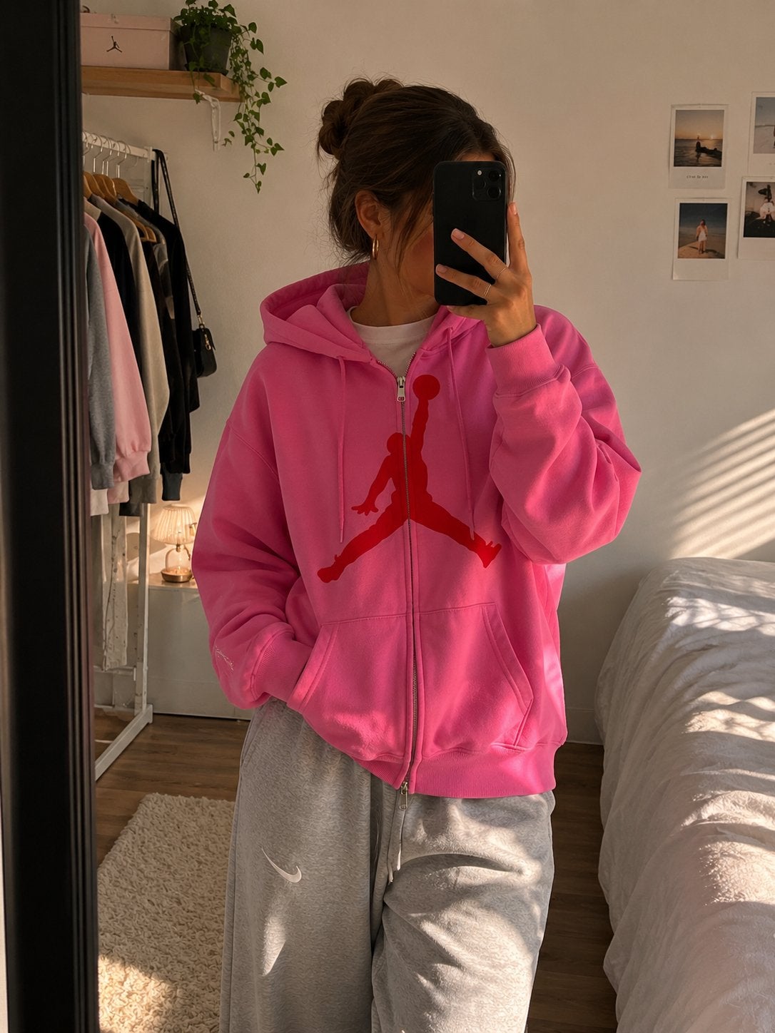 Supreme x Jordan Zip Hoodie Fire Pink SS26 M, Kleding | Heren, Ophalen of Verzenden, Nieuw, Maat 48/50 (M), Roze
