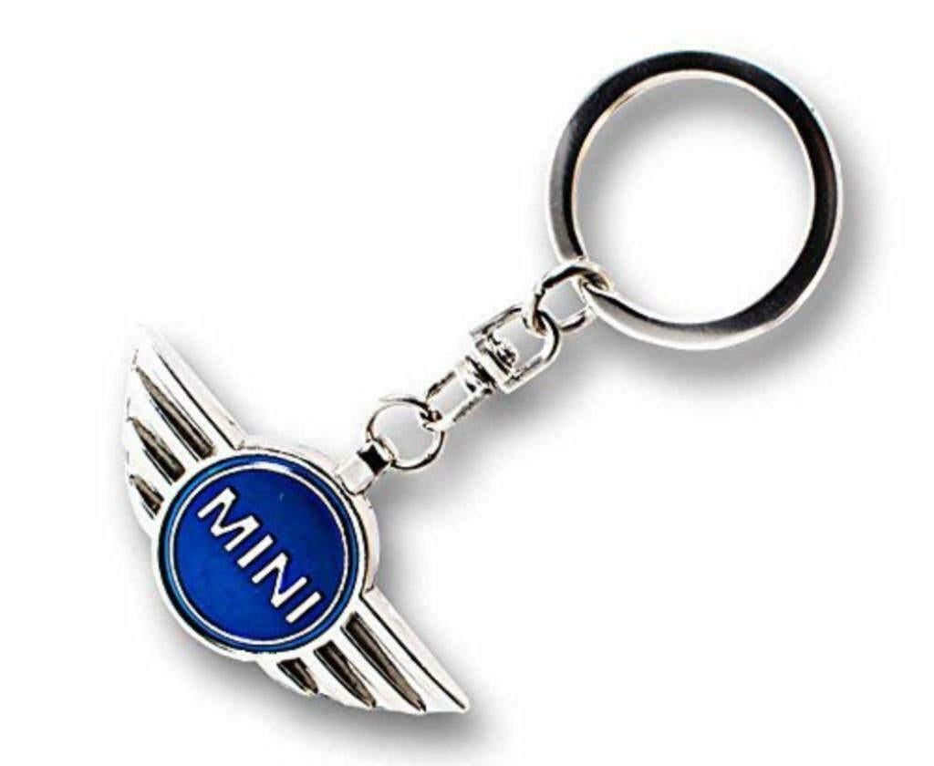 Mini Cooper metalen logo sleutelhanger - Blauw, Ophalen of Verzenden, Nieuw, Merk