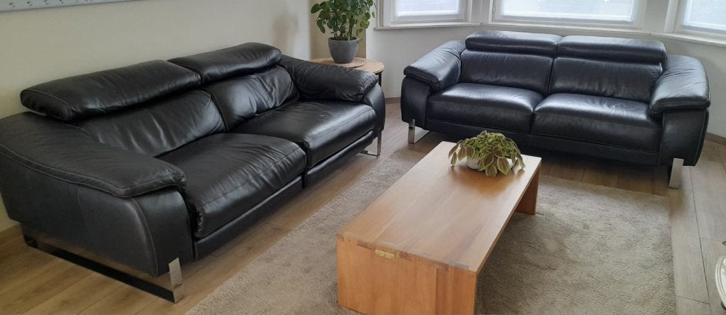 Lederen salon merk Chateau d' Ax, Maison & Meubles, Canapés | Salons, Quatre personnes ou plus, Banc droit, Enlèvement, Utilisé