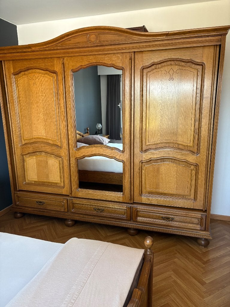 Klassieke eiken slaapkamer, Ophalen, Zo goed als nieuw, Tweepersoons, Klassiek