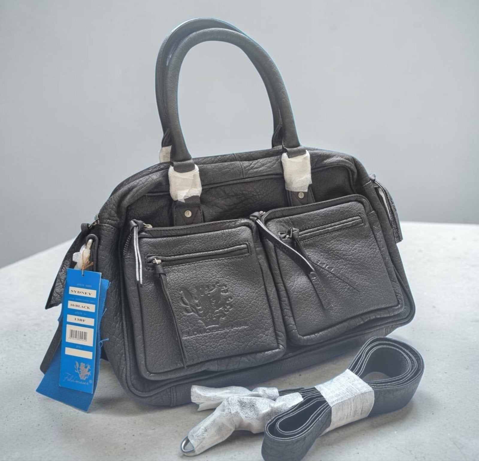 Sac à main/bandoulière Feldmoser Sydney en cuir noir neuf, Bijoux, Sacs & Beauté, Sacs | Sacs à bandoulière, Neuf, Autres marques