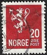 1 Postzegel Noorwegen 1927 Leeuw type II, Postzegels en Munten, Postzegels | Europa | Scandinavië, Ophalen of Verzenden, Noorwegen