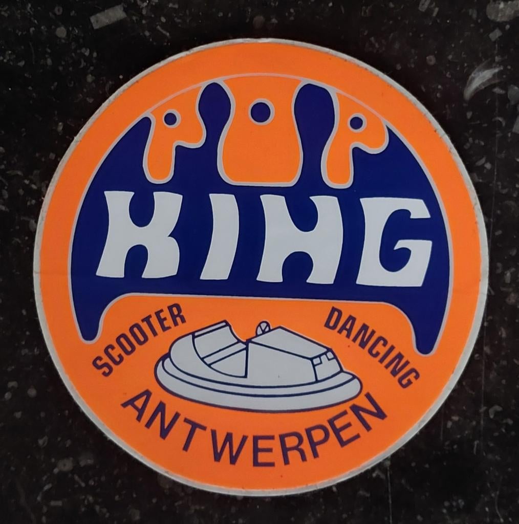Sticker Café Antwerpen Pop King, Ophalen of Verzenden