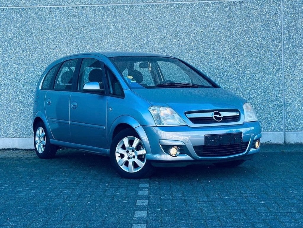 OPEL MERIVA 1.8 BENZINE AUTOMAAT!-AIRCO!-CRUISE!-GEKEURD!, Stof, Zwart, 4 cilinders, Blauw