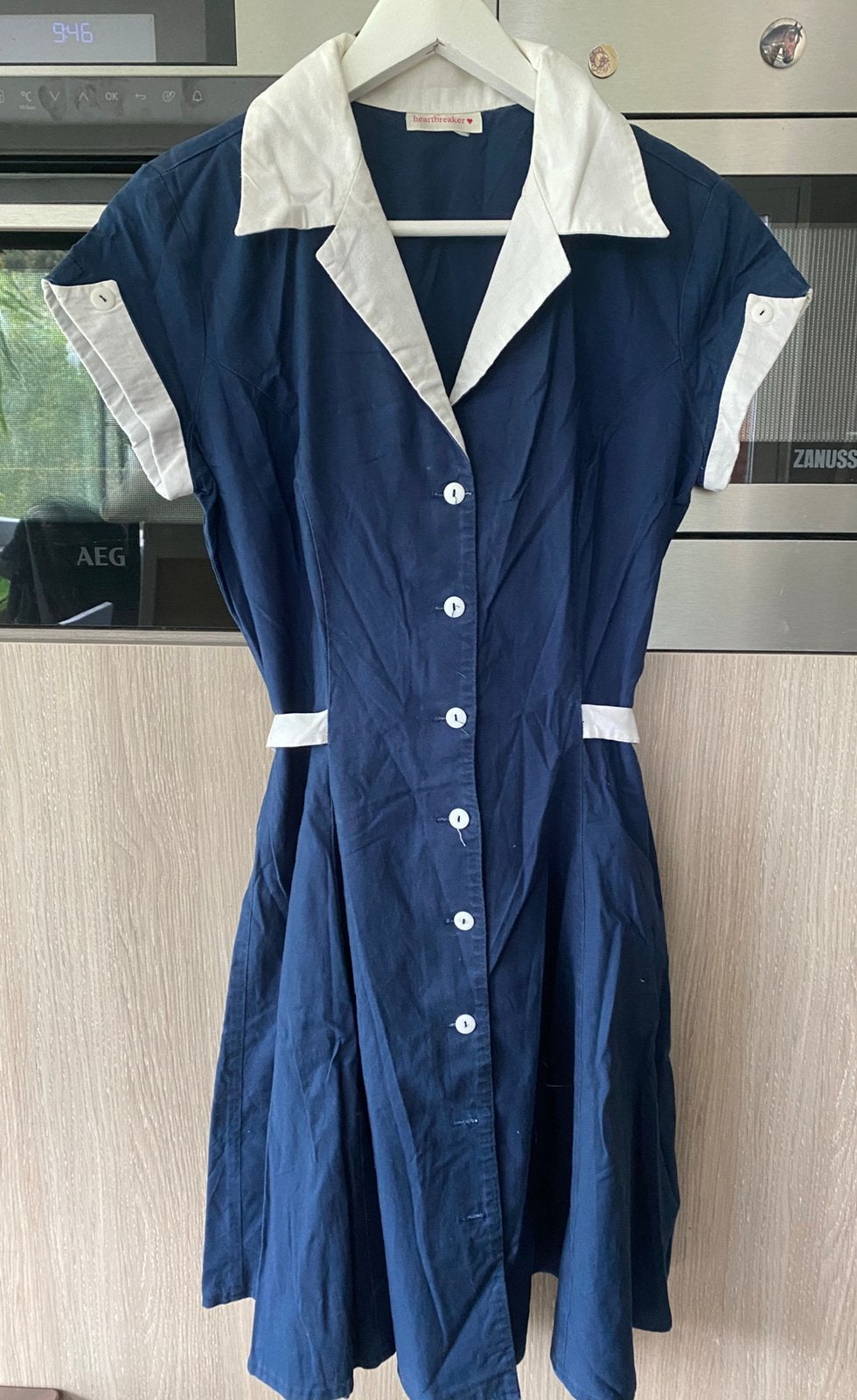 Heartbreaker Vintage Rockabilly jurk maat S, Kleding | Dames, Blauw, Ophalen of Verzenden, Heartbreaker, Knielengte