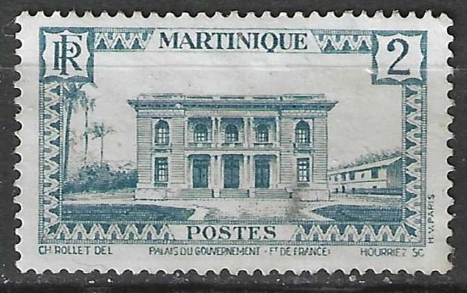 Martinique 1933/1938 - Yvert 134 - Palais du Gouverneur (ZG), Envoi, Non oblitéré