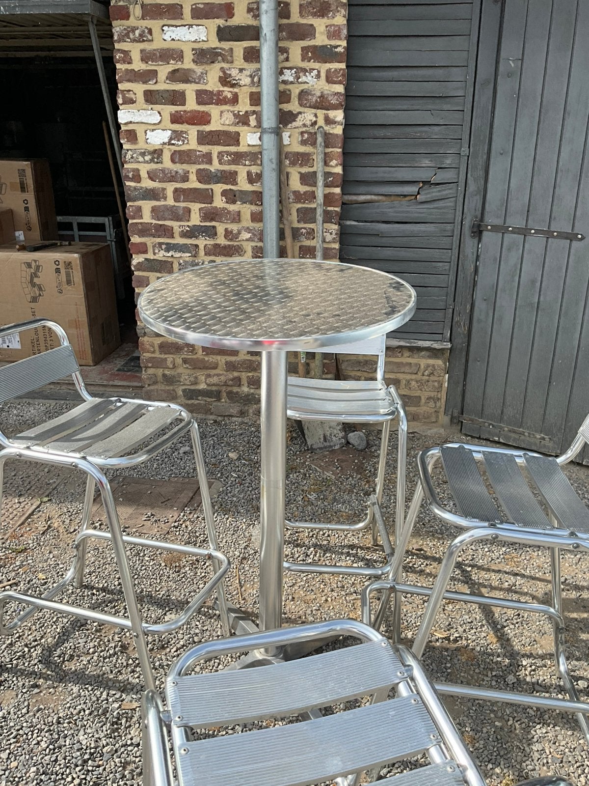 Table de bar et 4 chaises vENDU, Enlèvement, Utilisé