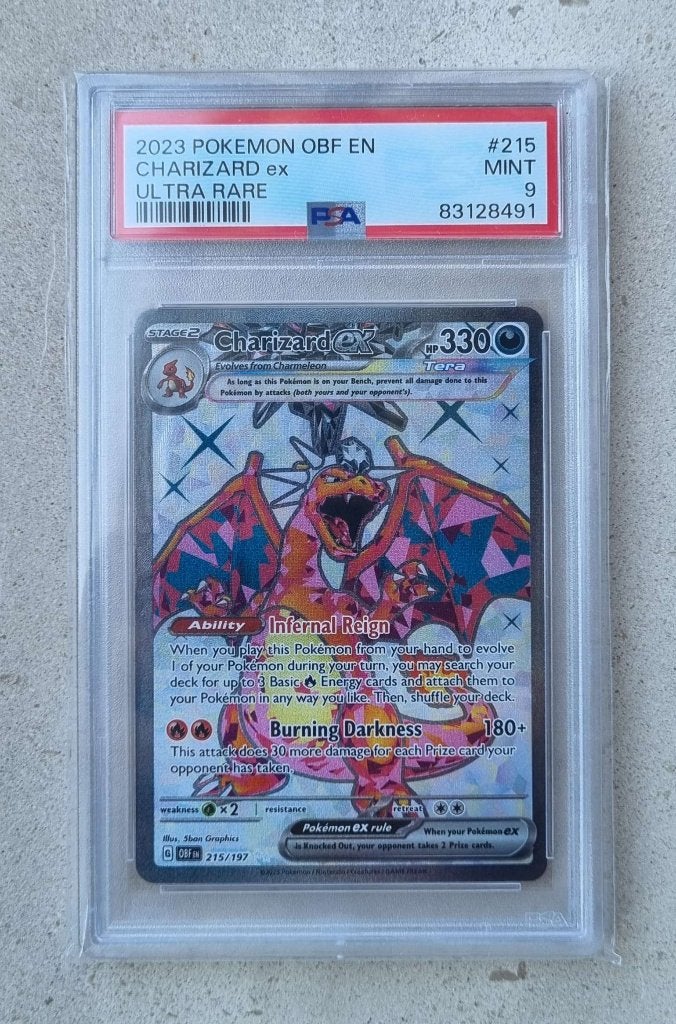 Charizard ex #215 Pokemon Obsidian Flames PSA9, Ophalen of Verzenden, Nieuw, Overige typen, Foil