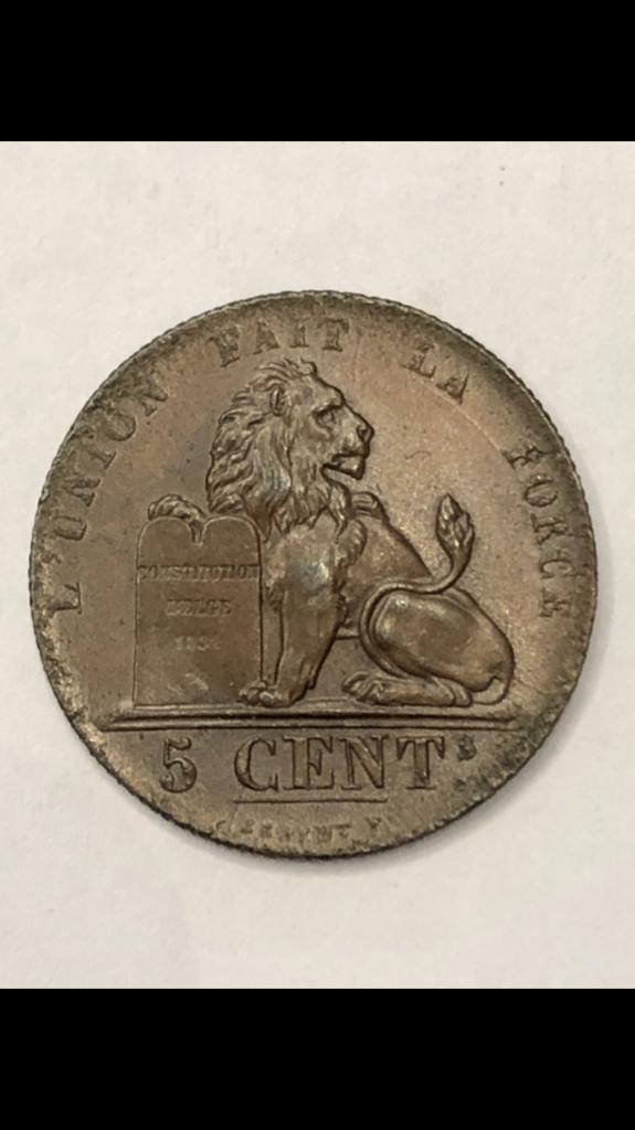 Munt België 5 cent koper Leopold I jaar 1842 kwaliteit !!, Timbres & Monnaies, Monnaies | Belgique, Enlèvement ou Envoi, Autre