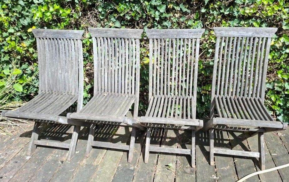 4 tuinstoelen, Ophalen, Gebruikt, Inklapbaar