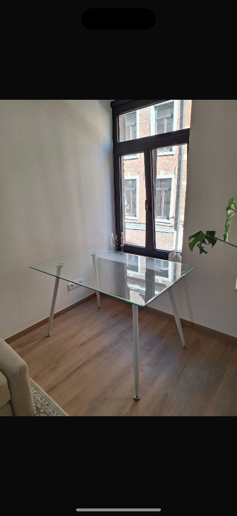Table en verre, Quatre personnes, Comme neuf, Enlèvement, Rectangulaire