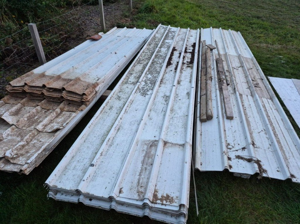 Joris Ide dakplaten–staal, wit gelakt–32 x 5 m + 15 stukken, Doe-het-zelf en Bouw, Gebruikt, 15 m² of meer, Metaal, Ophalen