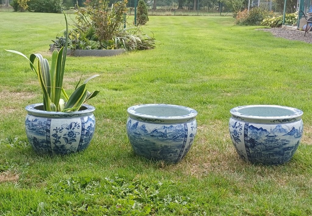 Prachtige grote hand geschilderde bloem potten, Ophalen