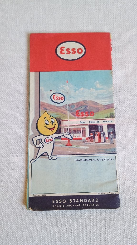 ESSO, carte routière de la France de 1957 TBE, Enlèvement