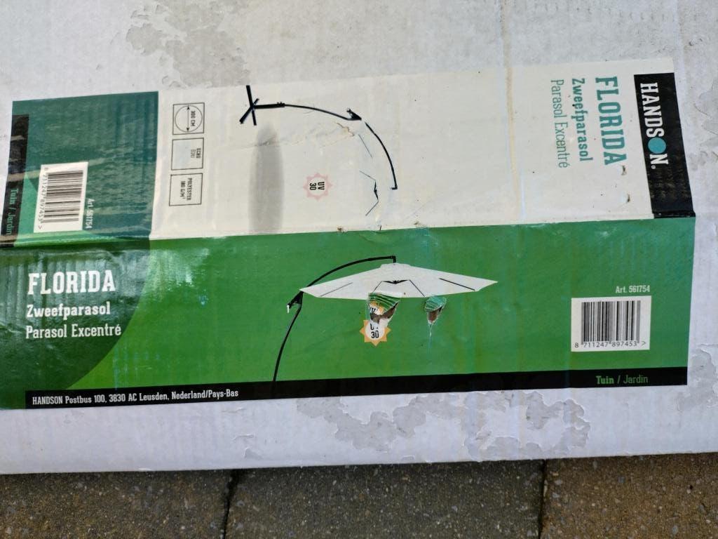 Handson Zweefparasol met voet, Ophalen, Nieuw, 2 tot 3 meter, Zweefparasol