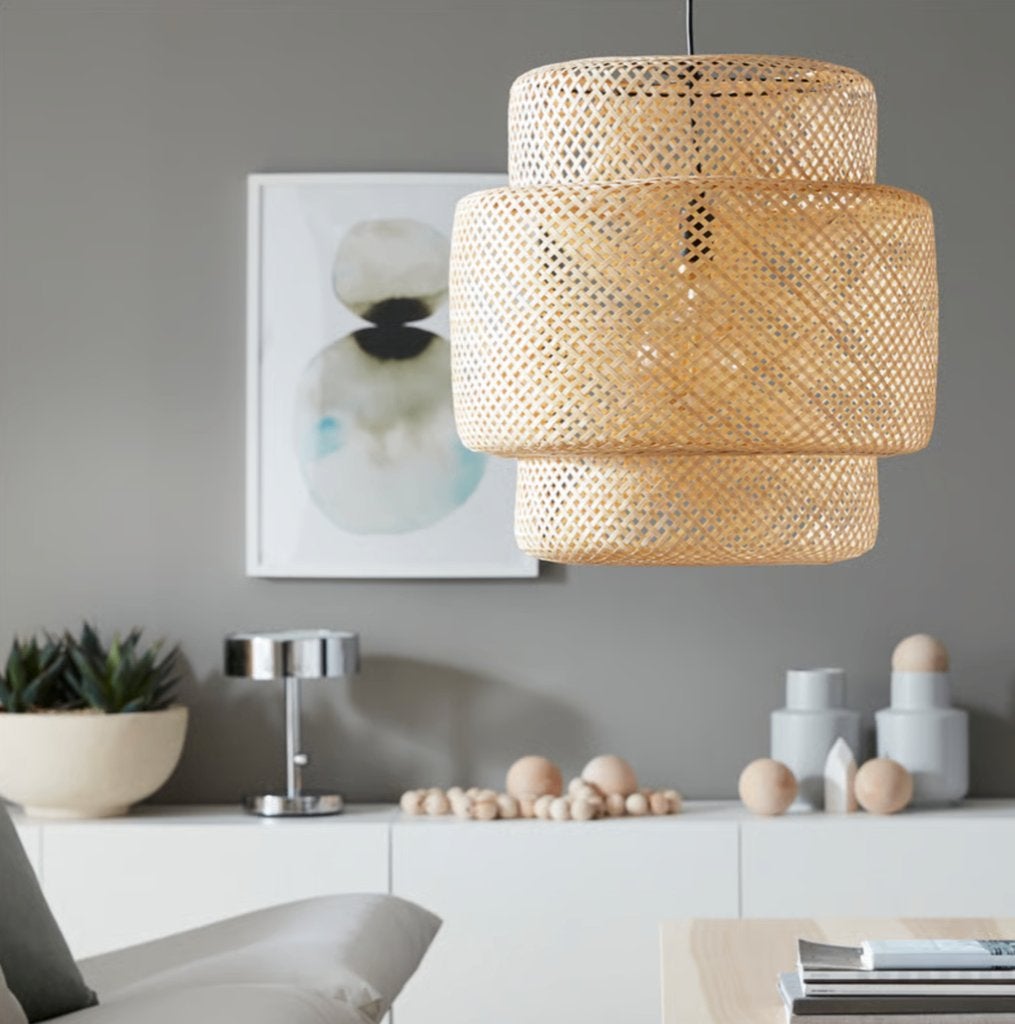 Hanglamp, handgemaakt uit bamboe, diameter 50cm, Maison & Meubles, Lampes | Suspensions, Comme neuf, Autres matériaux, Enlèvement
