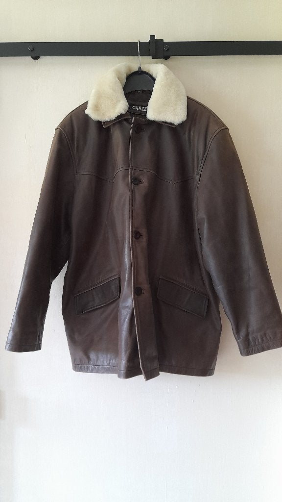 Lederen herenjas Chazz maat 54 Kwaliteit!!!, Kleding | Heren, Jassen | Winter, Bruin, Overige maten, Ophalen of Verzenden, Gedragen