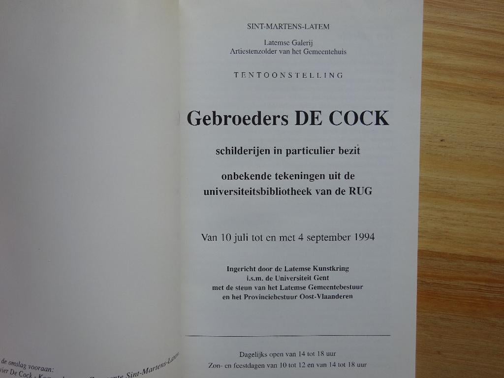 Gebroeders De Cock, 1994, Latem / Xavier en César, Boeken, Ophalen of Verzenden, Zo goed als nieuw, Schilder- en Tekenkunst