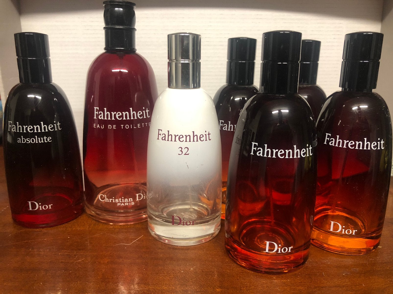 Lot Exceptionnel 7 Flacons Vides Dior Fahrenheit, Enlèvement ou Envoi, Utilisé, Bouteille de parfum