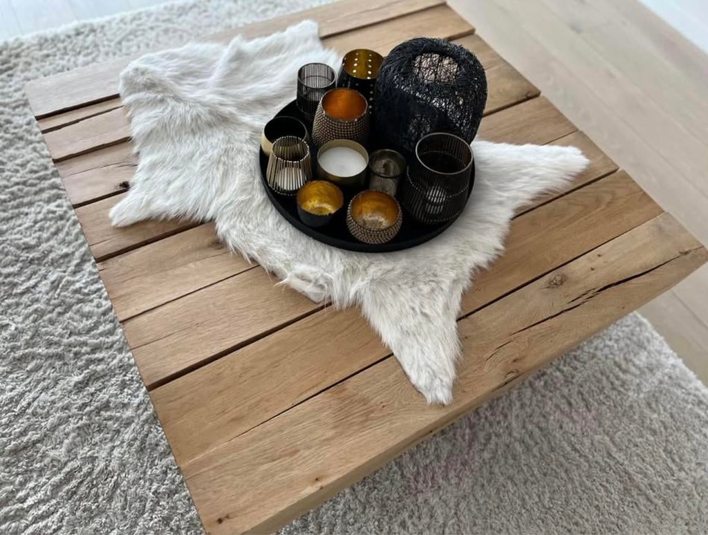 Massief eiken Salontafel, Huis en Inrichting, Ophalen, Zo goed als nieuw