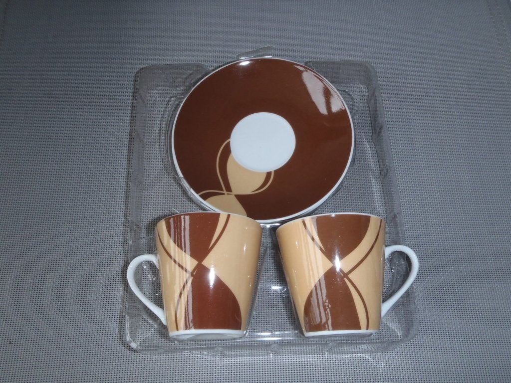 1 set de 2 mini-tasses et sous-tasses, Maison & Meubles, Enlèvement ou Envoi, Neuf, Tasse(s) et/ou soucoupe(s)