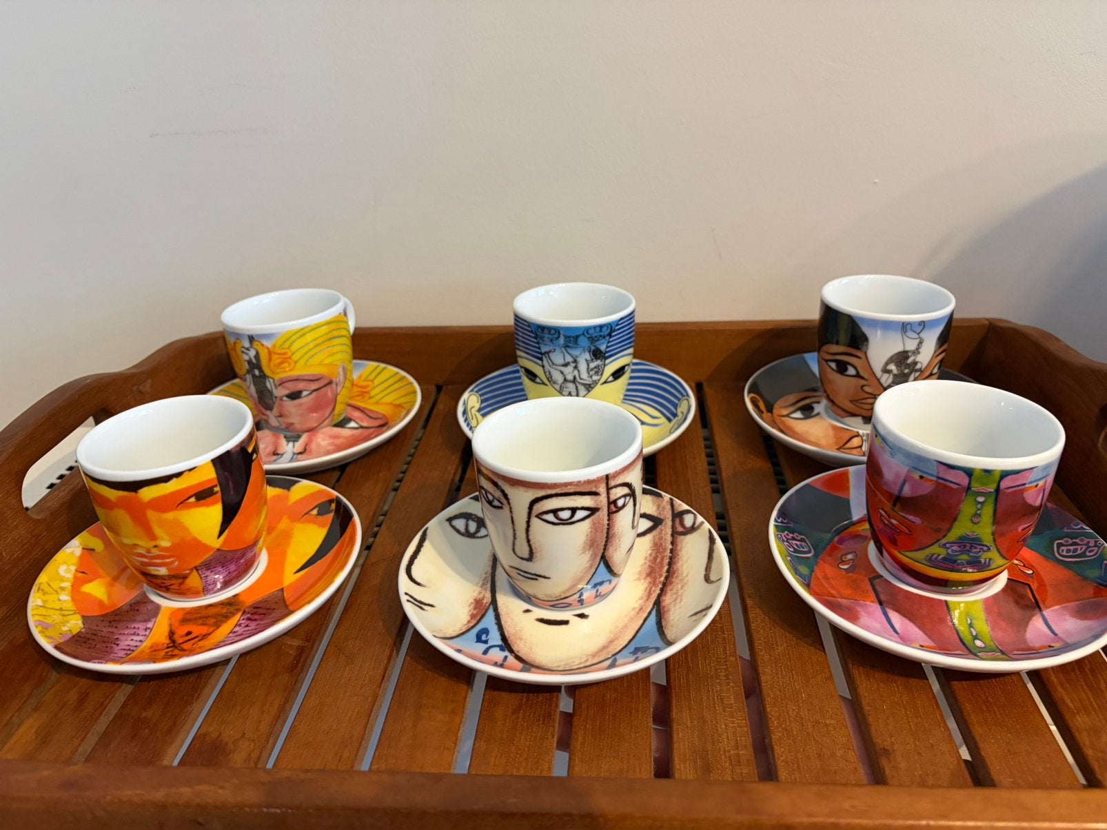 Set van 6 koffietassen en ondertassen, Yong, Maison & Meubles, Neuf, Enlèvement, Porcelaine, Tasse(s) et/ou soucoupe(s)