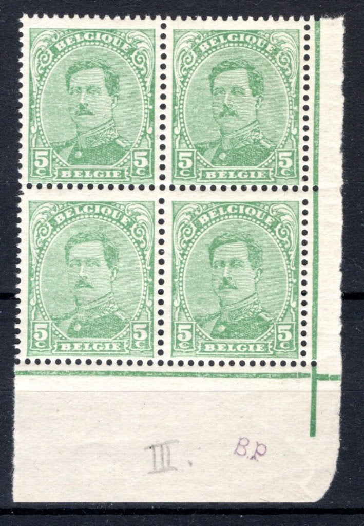 137C MNH Type IV 1922 - Z.M. Koning Albert 1 (4 stuks), Verzenden, Postfris, Postfris