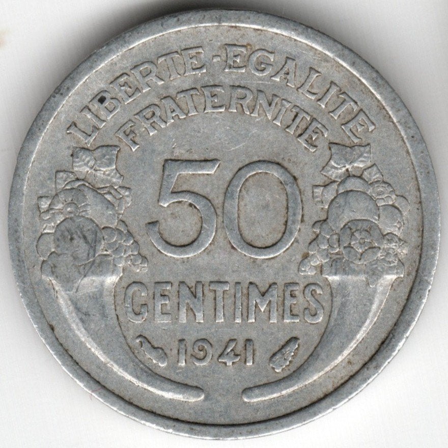 Frankrijk : 50 Centimes 1941 Zwaar Type KM#894a Ref 16747, Ophalen of Verzenden, Frankrijk, Losse munt