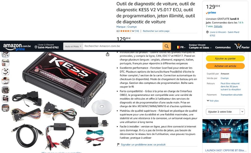Kess V2 Neuf Complet, diagnostic programmation véhicules., Enlèvement ou Envoi, Neuf