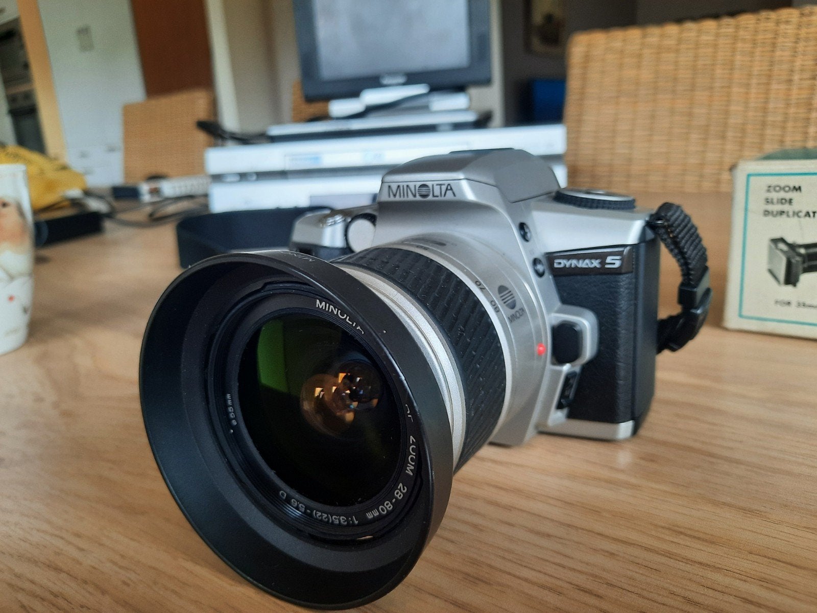 Minolta dynax 5 AF 28-80 analoge camera. (maxxum 5), Ophalen of Verzenden, Gebruikt, Spiegelreflex, Minolta