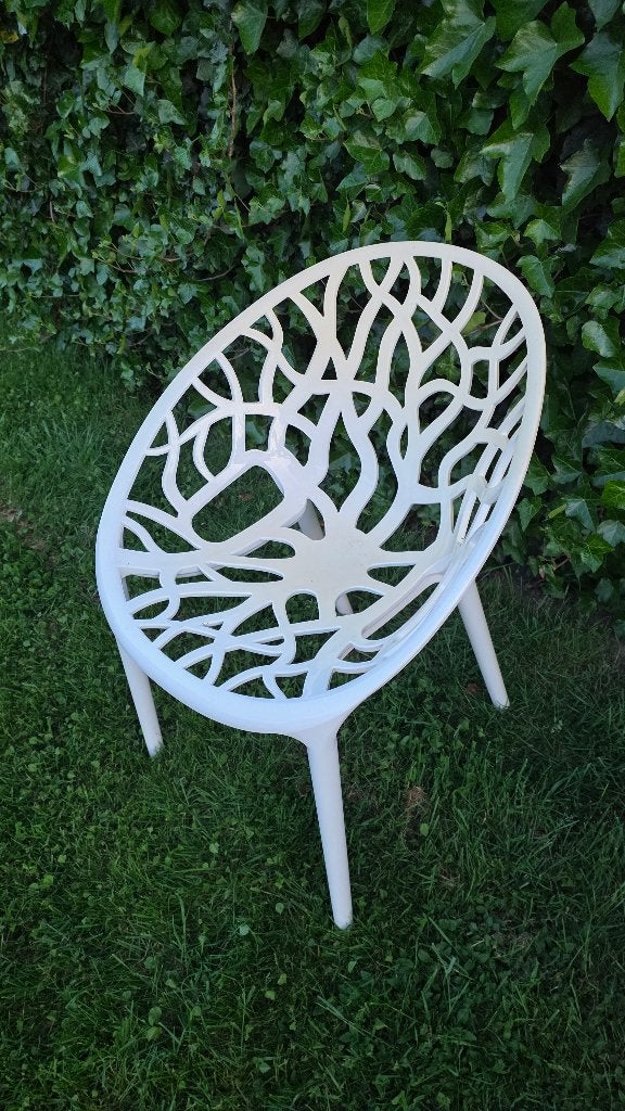 Siesta Crystal stapelbare tuinstoel - Wit, Jardin & Terrasse, Chaises de jardin, Enlèvement, Comme neuf, Synthétique, Empilable