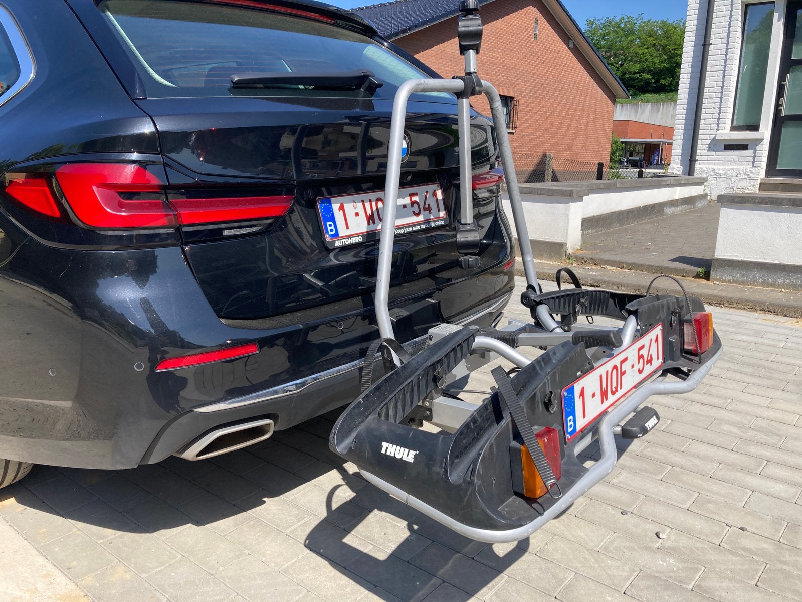 Thule Fietsrek geschikt voor MTB, Auto diversen, Fietsendragers, Ophalen, Gebruikt, 2 fietsen, Trekhaakdrager