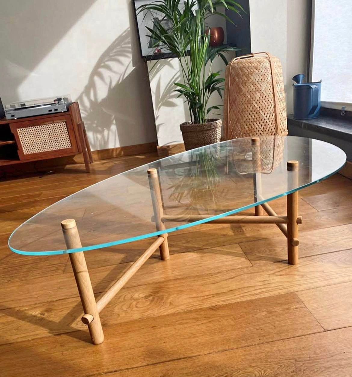 Table en verre, Huis en Inrichting, Ophalen, Zo goed als nieuw, Glas