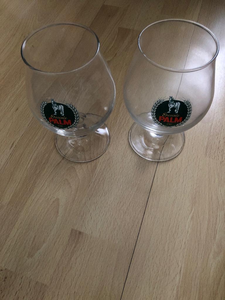 2 Palm bierglazen, Ophalen of Verzenden, Zo goed als nieuw, Glas of Glazen, Palm