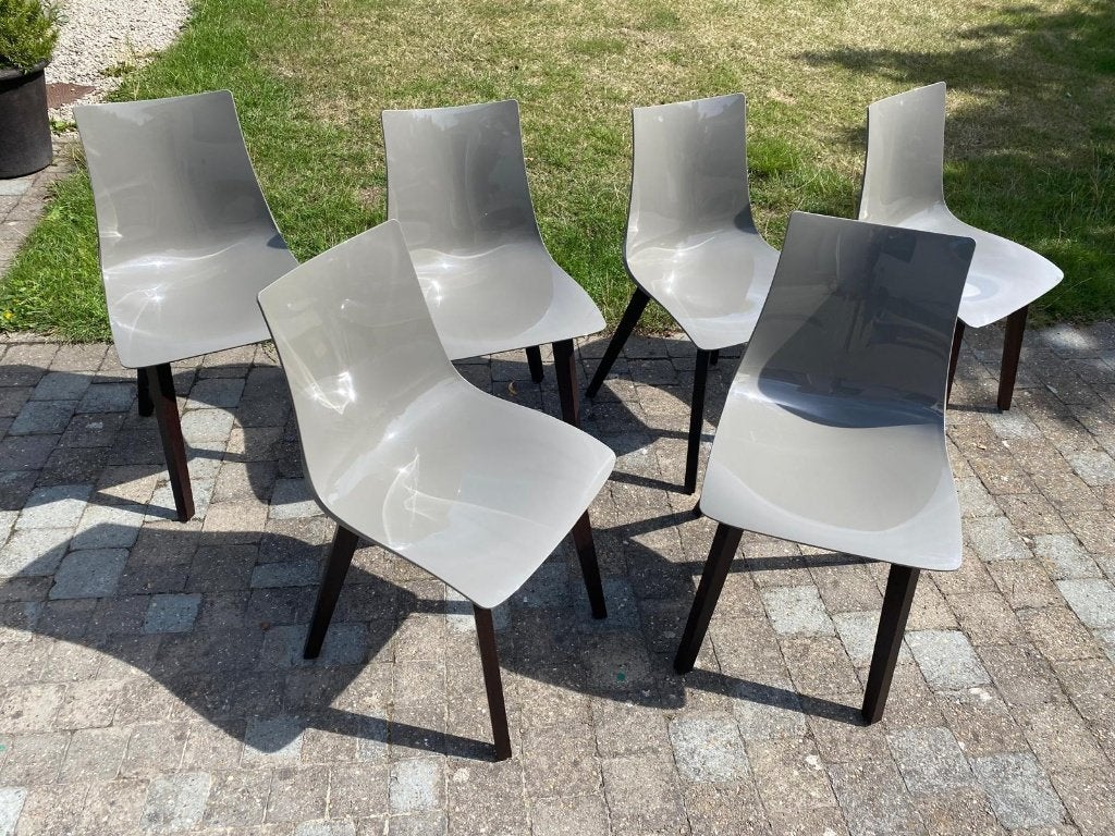 SCAB Italiaanse design stoelen - 6 stuks - goede staat!, Huis en Inrichting, Ophalen, Gebruikt, Kunststof, Design