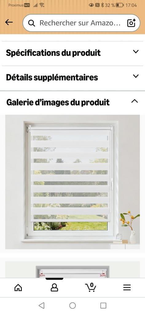 Store jour nuit, Enlèvement