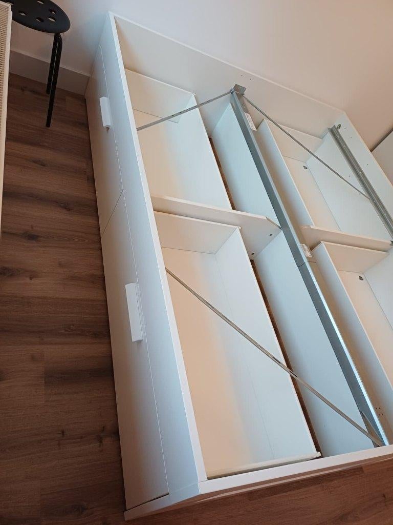 bed frame with storage, Bois d'échafaudage, Comme neuf, Enlèvement, 200 cm