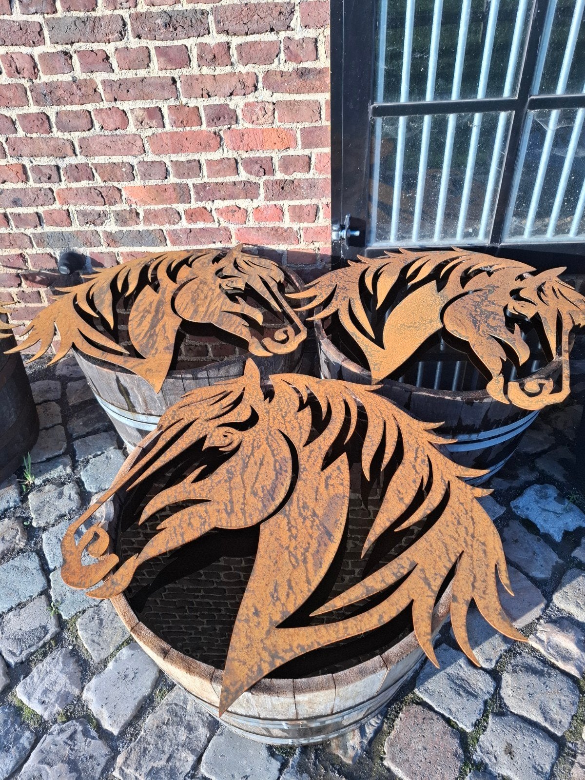 cortenstaal paardenhoofd, prachtig voor aan de stalling! TOP, Dieren en Toebehoren, Ophalen