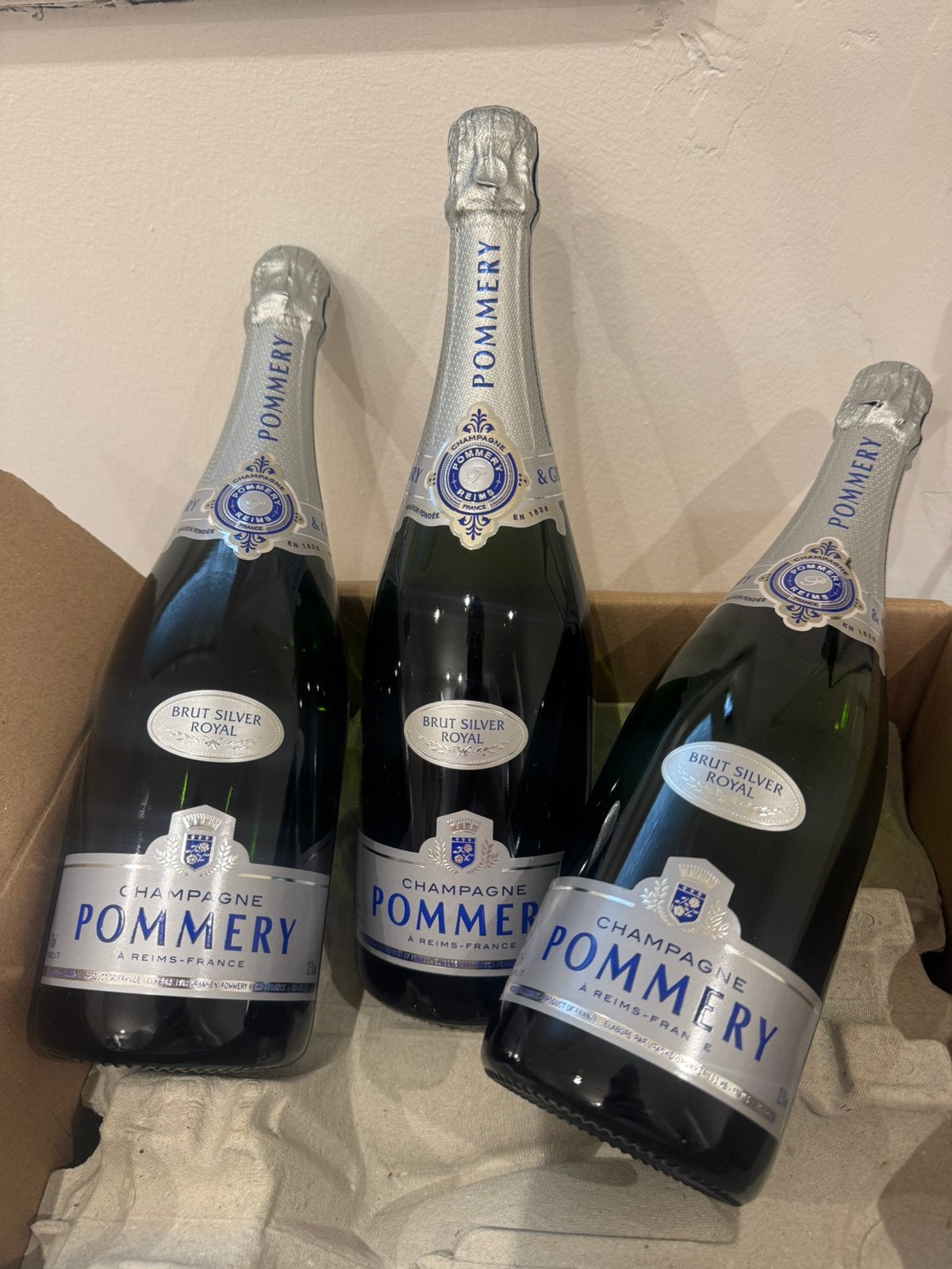 POMMERY CHAMPAGNE SILVER BRUT 6x75cl, Ophalen, Zo goed als nieuw, Champagne