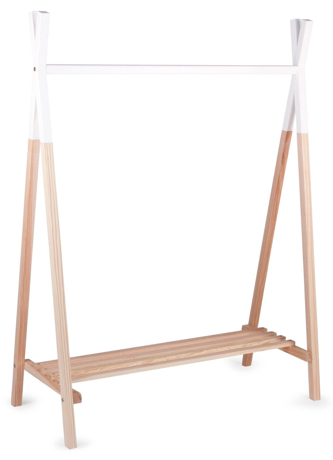 Childhome Kledingrek Hout/Wit Perfecte staat (Gedemonteerd, Ophalen, Overige typen, Zo goed als nieuw, Wit