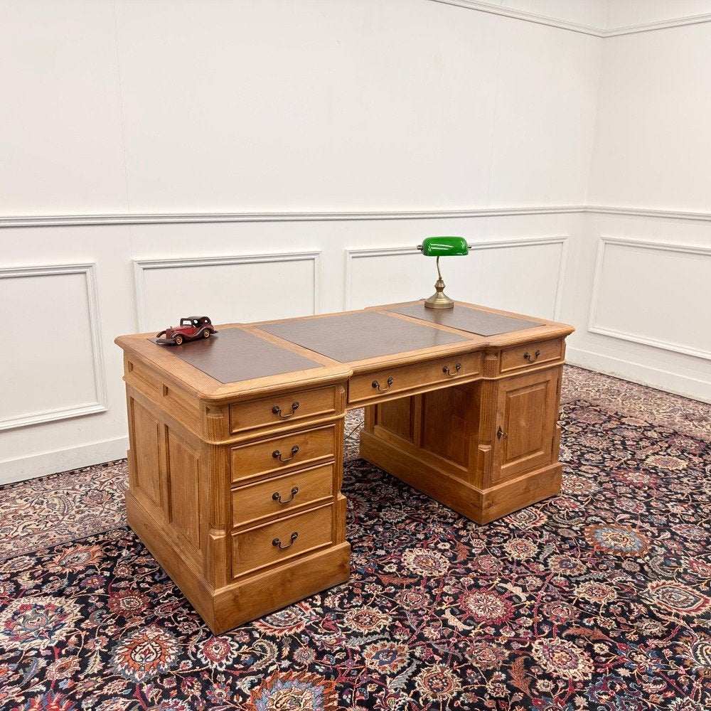 Klassiek Engels Teak Chesterfield Bureau, Ophalen