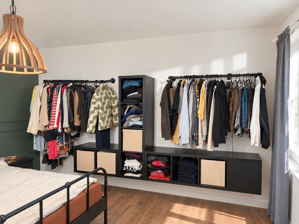 Construction d'armoires ouvertes noires incl. KALLAX, Maison & Meubles, 25 à 50 cm, Comme neuf, 100 à 150 cm, Enlèvement