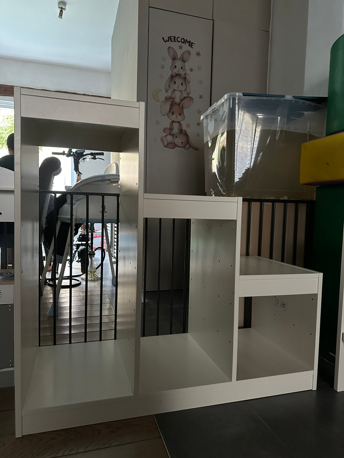 Witte open kast / opbergkast met 3 vakken, Huis en Inrichting, Ophalen, 5 laden of meer, 150 tot 200 cm, Eikenhout
