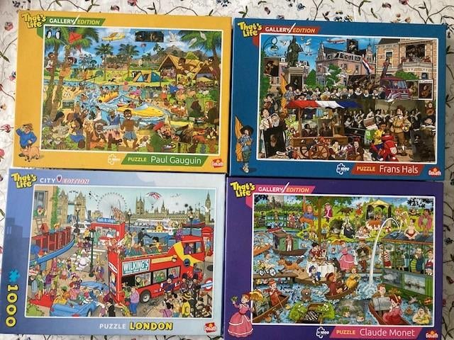 4 Puzzels van 1000 stukjes, Ophalen, Gebruikt