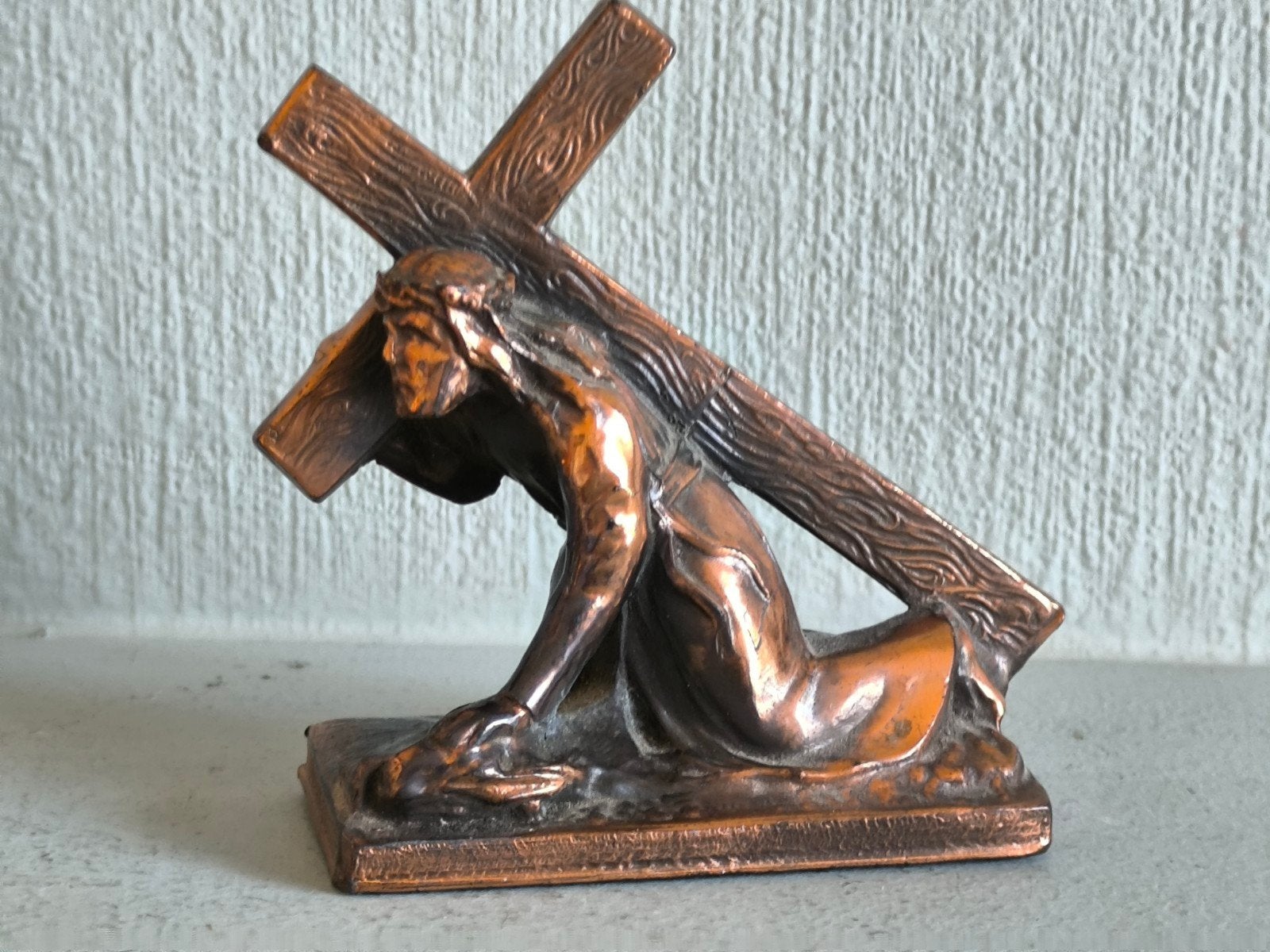 Alphonse Birembaux, getekend Art Deco kruisbeeldje, Antiquités & Art, Art | Sculptures & Bois, Enlèvement ou Envoi
