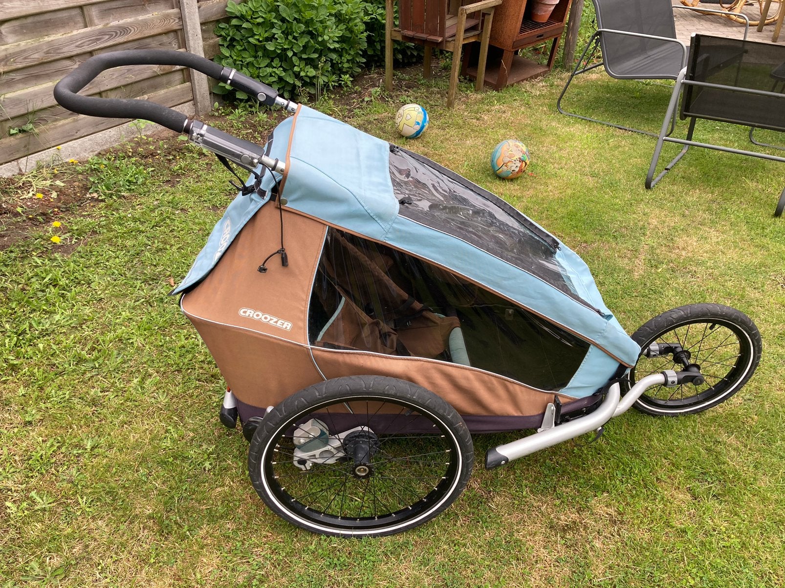 Fietskar Croozer Kid met vering, verlichting en babyhangmat, Ophalen, Gebruikt, Combiwagen, Overige merken