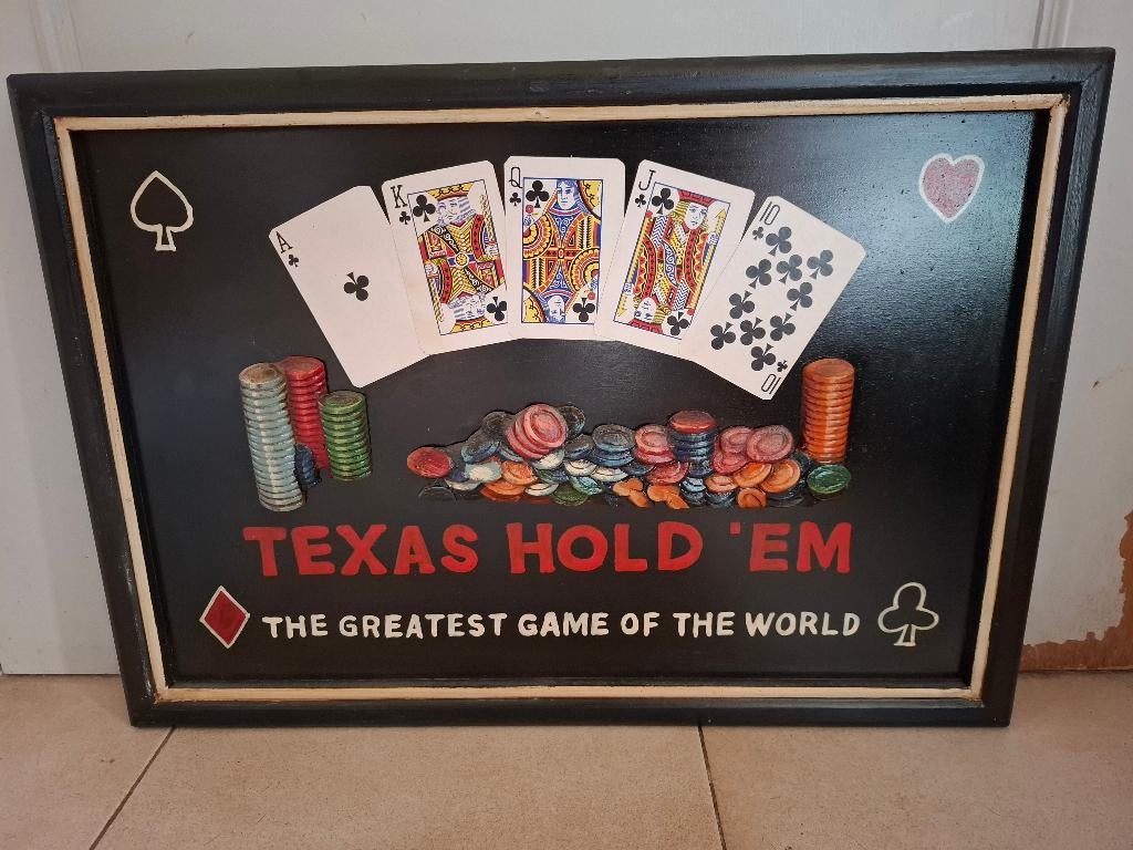 Authentiek houten pubbord Casino Texas Hold'em, Ophalen of Verzenden