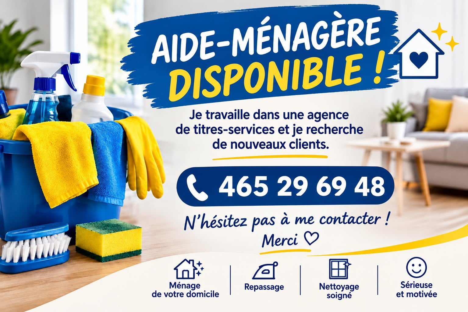 Aide ménagère, Vacatures, Overige uren, Vanaf 1 jaar, Vast contract, Geschikt als bijbaan